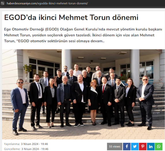 EGOD’da ikinci Mehmet Torun dönemi