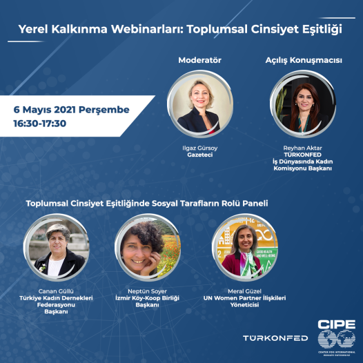 TÜRKONFED Yerel Kalkınma Webinarları: Toplumsal Cinsiyet Eşitliği - 6 Mayıs Perşembe