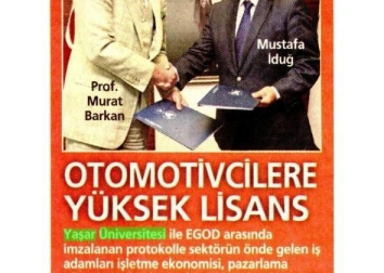 Yaşar Üniversitesi Yüksek Lisans Protokolü