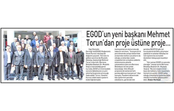 EGOD’da otomotivcilerin yeni başkanı Mehmet Torun