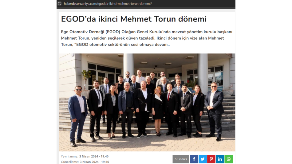 EGOD’da ikinci Mehmet Torun dönemi